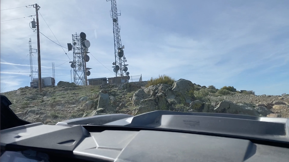 Approaching the Ophir Hill communications site from the vehicle