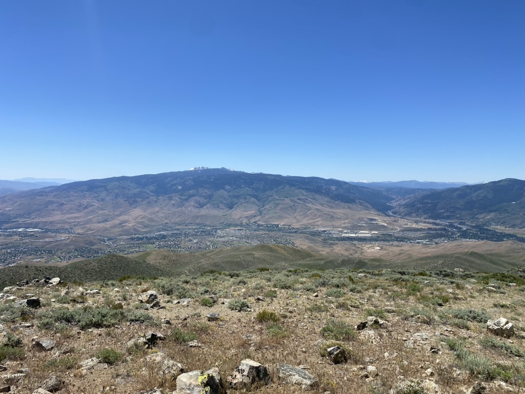 View from Peavine Peak across the Truckee Meadows toward the Sierra Nevada